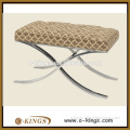 Low price cross metal leg design ottoman, stool